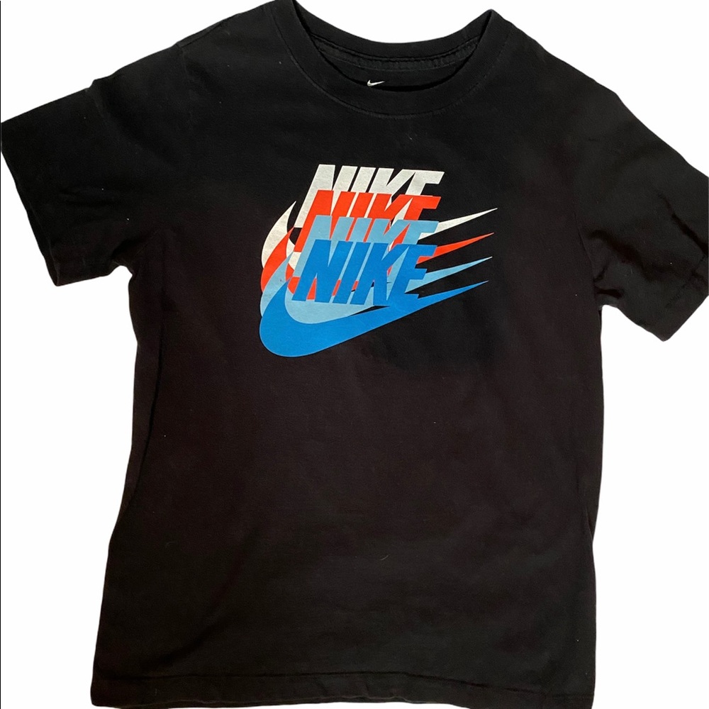 Nike T-Shirt Black/Multicolored Swishes Youth Lg